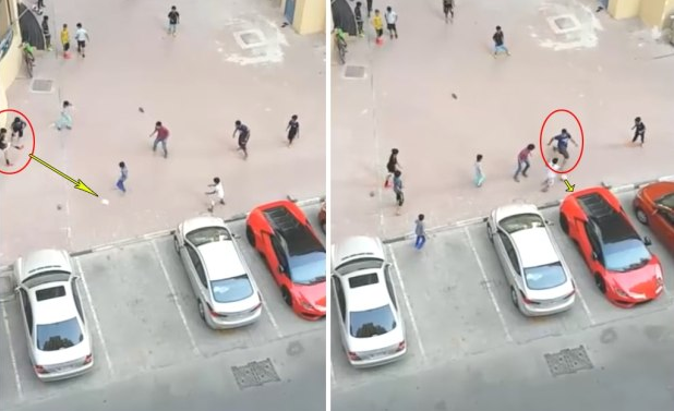 世界級(jí)豪車——蘭博基尼 在迪拜被當(dāng)“球門”,隨便射？-鋒巢網(wǎng)