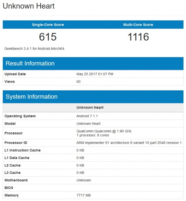 怪獸級諾基亞9現(xiàn)身GeekBench：8GB+驍龍835-鋒巢網(wǎng)
