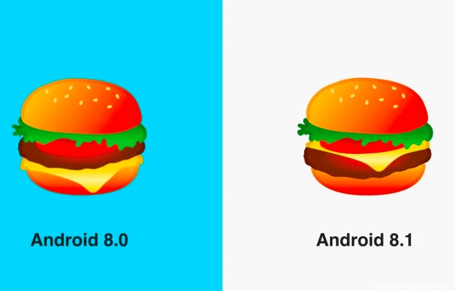 汗顏！谷歌在安卓8.1更新中為爭(zhēng)議漢堡表情排序-鋒巢網(wǎng)