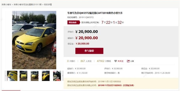 不用搖號了，北京法院拍賣京牌小客車-鋒巢網(wǎng)