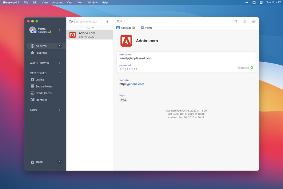 1Password為Big Sur更新了Apple Watch解鎖支持-鋒巢網(wǎng)